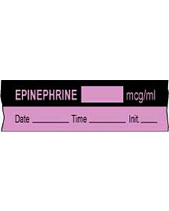 Anesthesia Tape with Date, Time & Initial (Removable) Epinephrine mcg/ml 1/2" x 500" - 333 Imprints - Violet and Black - 500 Inches per Roll