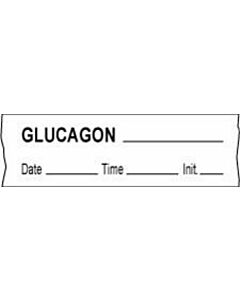 Anesthesia Tape with Date, Time & Initial (Removable) Glucagon 1/2" x 500" - 333 Imprints - White - 500 Inches per Roll
