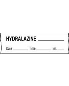Anesthesia Tape with Date, Time & Initial (Removable) Hydralazine 1/2" x 500" - 333 Imprints - White - 500 Inches per Roll