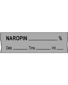 Anesthesia Tape with Date, Time & Initial (Removable) Naropin % 1/2" x 500" - 333 Imprints - Gray - 500 Inches per Roll