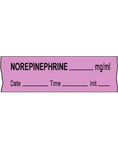 Anesthesia Tape with Date, Time & Initial (Removable) NorEpinephrine mg/ml 1/2" x 500" - 333 Imprints - Violet - 500 Inches per Roll