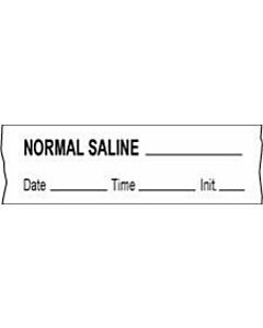 Anesthesia Tape with Date, Time & Initial (Removable) Normal Saline 1/2" x 500" - 333 Imprints - White - 500 Inches per Roll