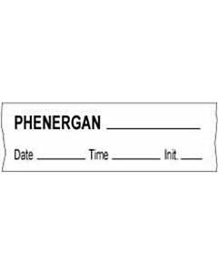 Anesthesia Tape with Date, Time & Initial (Removable) Phenergan 1/2" x 500" - 333 Imprints - White - 500 Inches per Roll
