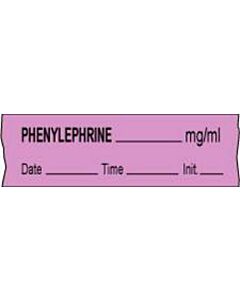 Anesthesia Tape with Date, Time & Initial (Removable) Phenylephrine mg/ml 1/2" x 500" - 333 Imprints - Violet - 500 Inches per Roll