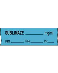 Anesthesia Tape with Date, Time & Initial (Removable) Sublimaze mg/ml 1/2" x 500" - 333 Imprints - Blue - 500 Inches per Roll
