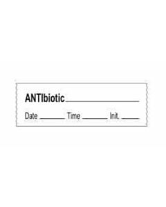 Anesthesia Tape with Date, Time & Initial | Tall-Man Lettering (Removable) Antibiotic 1/2" x 500" - 333 Imprints - White - 500 Inches per Roll