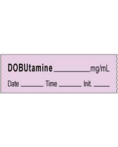 Anesthesia Tape with Date, Time & Initial | Tall-Man Lettering (Removable) Dobutamine mg/ml 1/2" x 500" - 333 Imprints - Violet - 500 Inches per Roll