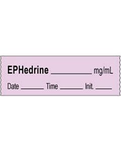 Anesthesia Tape with Date, Time & Initial | Tall-Man Lettering (Removable) Ephedrine mg/ml 1/2" x 500" - 333 Imprints - Violet - 500 Inches per Roll