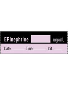 Anesthesia Tape with Date, Time & Initial | Tall-Man Lettering (Removable) Epinephrine mg/ml 1/2" x 500" - 333 Imprints - Violet and Black - 500 Inches per Roll