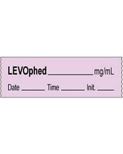 Anesthesia Tape with Date, Time & Initial | Tall-Man Lettering (Removable) Levophed mg/ml 1/2" x 500" - 333 Imprints - Violet - 500 Inches per Roll