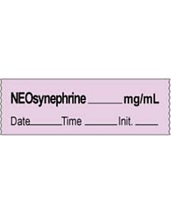 Anesthesia Tape with Date, Time & Initial | Tall-Man Lettering (Removable) Neosynephrine mg/ml 1/2" x 500" - 333 Imprints - Violet - 500 Inches per Roll