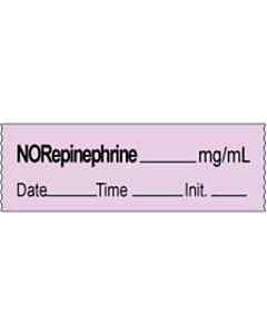 Anesthesia Tape with Date, Time & Initial | Tall-Man Lettering (Removable) Norephinephrine mg/ml 1/2" x 500" - 333 Imprints - Violet - 500 Inches per Roll