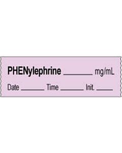 Anesthesia Tape with Date, Time & Initial | Tall-Man Lettering (Removable) Phenylephrine mg/ml 1/2" x 500" - 333 Imprints - Violet - 500 Inches per Roll