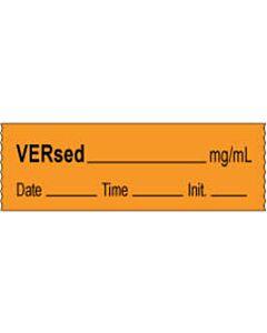 Anesthesia Tape with Date, Time & Initial | Tall-Man Lettering (Removable) Versed mg/ml 1/2" x 500" - 333 Imprints - Orange - 500 Inches per Roll