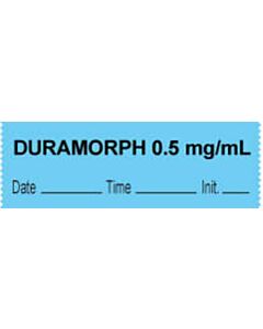 Anesthesia Tape with Date, Time & Initial (Removable) "Duramorph 0.5 mg/ml" 1/2" x 500" Blue - 333 Imprints - 500 Inches per Roll