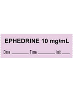 Anesthesia Tape with Date, Time & Initial (Removable) "Ephedrine 10 mg/ml" 1/2" x 500" Violet - 333 Imprints - 500 Inches per Roll