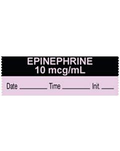 Anesthesia Tape with Date, Time & Initial (Removable) "Epinephrine 10 mcg/ml" 1/2" x 500" Violet and Black - 333 Imprints - 500 Inches per Roll