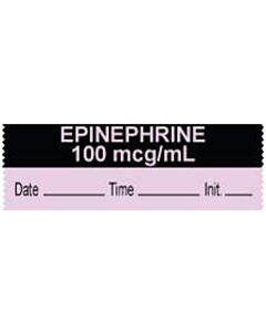 Anesthesia Tape with Date, Time & Initial (Removable) "Epinephrine 100 mcg/ml" 1/2" x 500" Violet and Black - 333 Imprints - 500 Inches per Roll