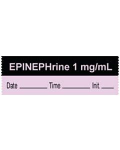 Anesthesia Tape with Date, Time & Initial (Removable) "Epinephrine 1 mg/ml" 1/2" x 500" Violet and Black - 333 Imprints - 500 Inches per Roll