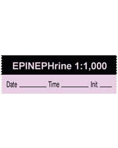 Anesthesia Tape with Date, Time & Initial (Removable) "Epinephrine 1:100,000" 1/2" x 500" Violet and Black - 333 Imprints - 500 Inches per Roll