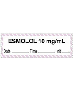 Anesthesia Tape with Date, Time & Initial (Removable) "Esmolol 10 mg/ml" 1/2" x 500" White with Violet - 333 Imprints - 500 Inches per Roll