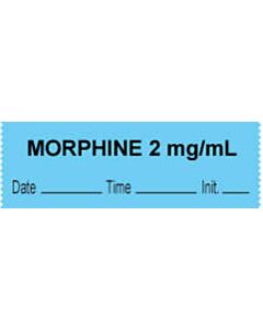Anesthesia Tape with Date, Time & Initial (Removable) "Morphine 20 mg/ml" 1/2" x 500" Blue - 333 Imprints - 500 Inches per Roll