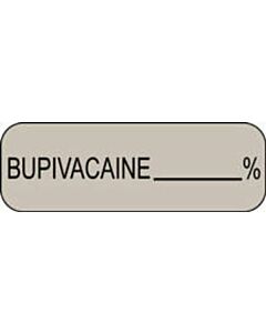 Anesthesia Label (Paper, Permanent) Bupivacaine % 1 1/2" x 1/2" Gray - 1000 per Roll