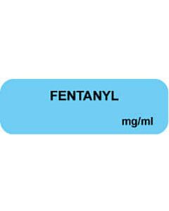 Anesthesia Label (Paper, Permanent) Fentanyl mg/ml 1 1/2" x 1/2" Blue - 1000 per Roll