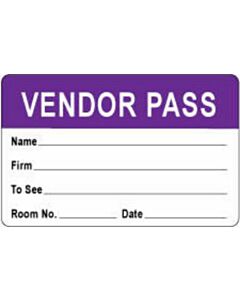 Visitor Pass Label Paper Removable "Representative Pass" 1" Core 2-3/4" x 1-3/4" Purple, 1000 per Roll