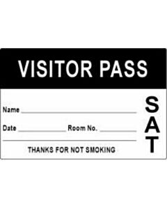 Visitor Pass Label Paper Removable "Visitor Pass Name" 3" x 2" Black, 1000 per Roll