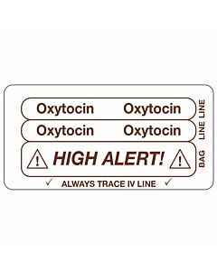 IV Label Piggyback Paper Permanent Oxytocin Oxytocin 3" Core 1 1/2"x3 White 1000 per Roll