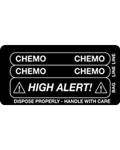 IV Label Piggyback Paper Permanent Chemo Chemo Chemo 3" Core 1 1/2"x3 Black 1000 per Roll