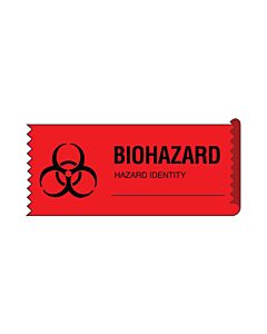 Hazard Tape (removable) Biohazardhazard 1 x500" 222 Imprints per Roll - Fluorescent Red 