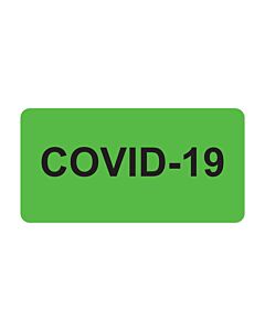 Covid-19 Label Paper Permanent, 1" Core, 2-15/16"x1-1/2" Fluorescent Green, 333 per Roll