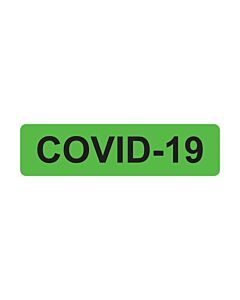 Covid-19 Label Paper Permanent, 1" Core, 1-7/16"x3/8" Fluorescent Green, 666 per Roll