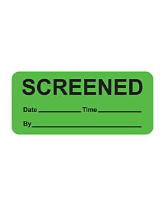 Screened Label Paper Permanent, 1" Core, 2-1/4" X 1" Fluorescent Green, 420 per Roll