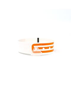 CompuBand® Soft Direct Thermal Patient ID Wristband, Adult/Pediatric, Snap Closure, 1.5" Core, Orange