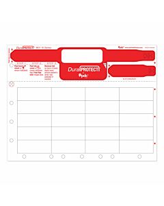 DuraProtect® Laser Patient ID Wristband, Adult, 20 labels/sheet, Red