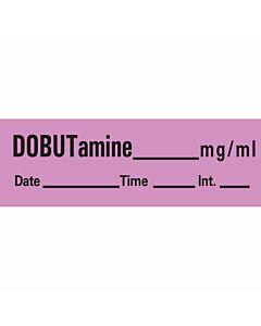 Anesthesia Tape with Date, Time & Initial (Removable) Dobutamine mg/ml 1/2" x 500" - 333 Imprints - Violet - 500 Inches per Roll