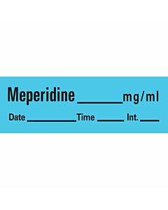 Anesthesia Tape with Date, Time & Initial (Removable) Meperdine mg/ml 1/2" x 500" - 333 Imprints - Blue - 500 Inches per Roll