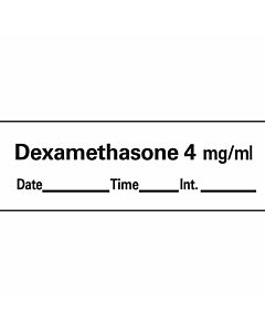 Anesthesia Tape with Date, Time, and Initial Removable Dexamethasone 4 mg/ml 1" Core 1/2" x 500" Imprints White 333 500 Inches per Roll