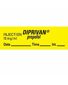 Anesthesia Tape with Date, Time, and Initial Removable Injection 10 mg/ml 1 Core 1/2" x 500" Imprints Yellow 333 500 Inches per Roll