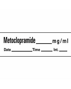 Anesthesia Tape with Date, Time, and Initial Removable Metoclopramide mg/ml 1" Core 1/2" x 500" Imprints White 333 500 Inches per Roll