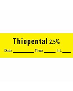 Anesthesia Tape with Date, Time, and Initial Removable Thiopental 2.5% 1" Core 1/2" x 500" Imprints Yellow 333 500 Inches per Roll