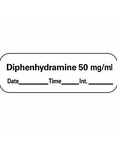 Anesthesia Tape with Date, Time, and Initial Removable Diphenhydramine 50 mg/ml 1" Core 1/2" x 500" Imprints White 333 500 Inches per Roll