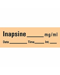 Anesthesia Tape with Date, Time & Initial (Removable) Inapsine mg/ml 1/2" x 500" - 333 Imprints - Salmon - 500 Inches per Roll