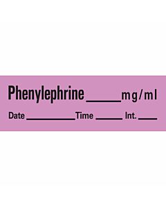 Anesthesia Tape with Date, Time & Initial (Removable) Phenylephrine mg/ml 1/2" x 500" - 333 Imprints - Violet - 500 Inches per Roll