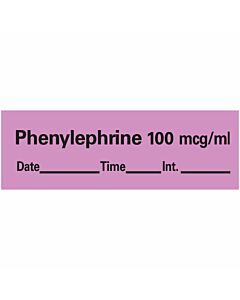 Anesthesia Tape with Date, Time, and Initial Removable Phenylephrine 100 mcg/ml 1 Core 1/2" x 500" Imprints Violet 333 500 Inches per Roll