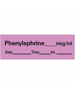 Anesthesia Tape with Date, Time, and Initial Removable Phenylephrine mcg/ml 1" Core 1/2" x 500" Imprints Violet 333 500 Inches per Roll