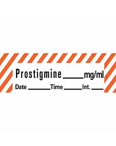 Anesthesia Tape with Date, Time & Initial (Removable) Prostigmine mg/ml 1/2" x 500" - 333 Imprints - White - 500 Inches per Roll